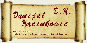 Danijel Mačinković vizit kartica